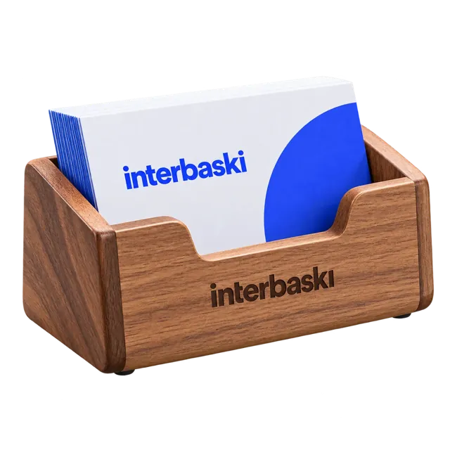 Interbaskı Ahşap Kartvizitlik