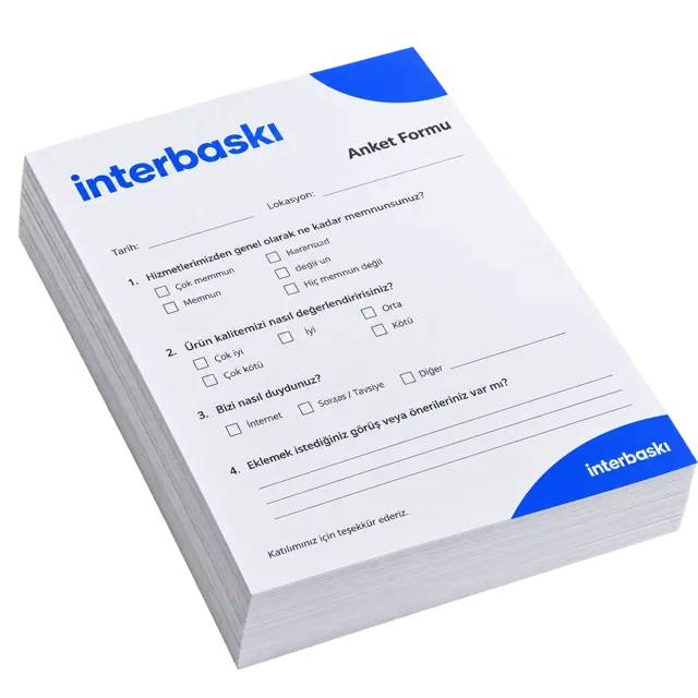 Interbaskı Anket Formu Baskı